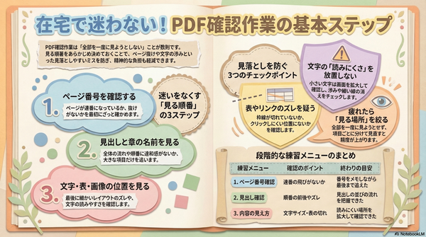 在宅でできるPDF確認作業の基本|見落としやすい項目を落ち着いて確かめる