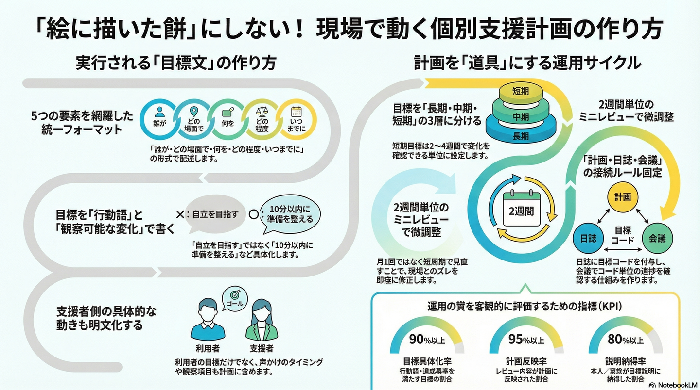 個別支援計画の作成：「絵に描いた餅」にしない目標設定