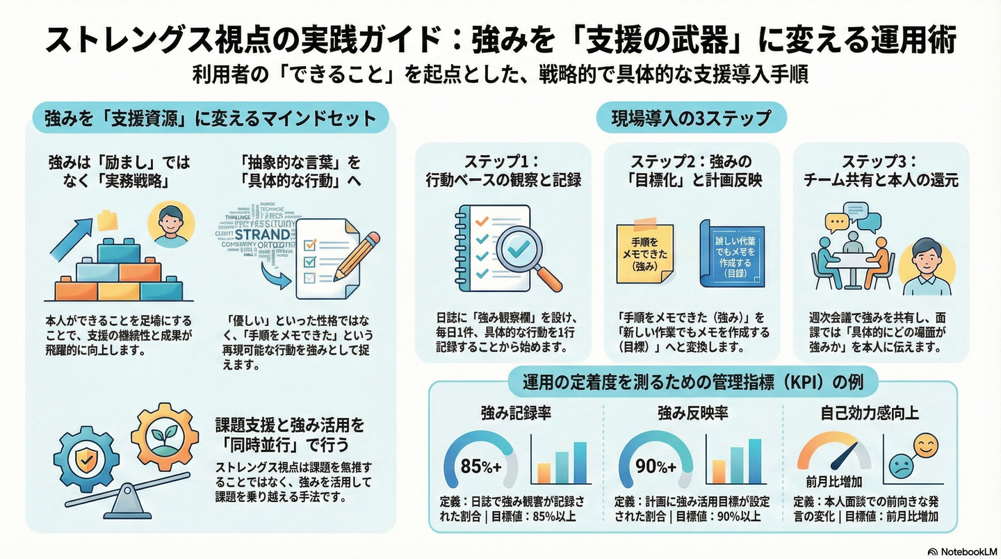 ストレングス視点：弱みではなく強みに注目する支援