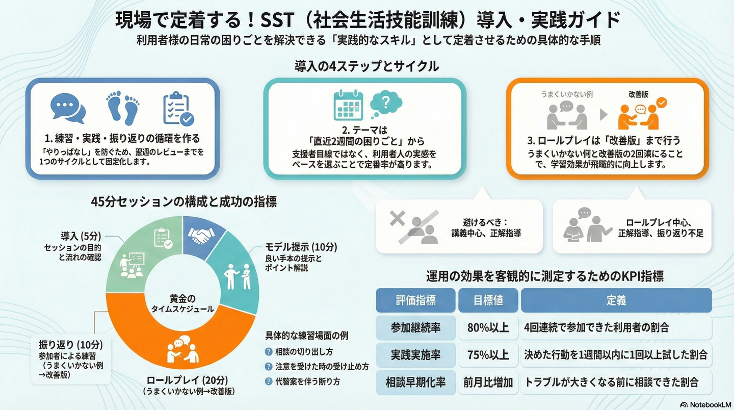 SST（社会生活技能訓練）の導入と実践ステップ