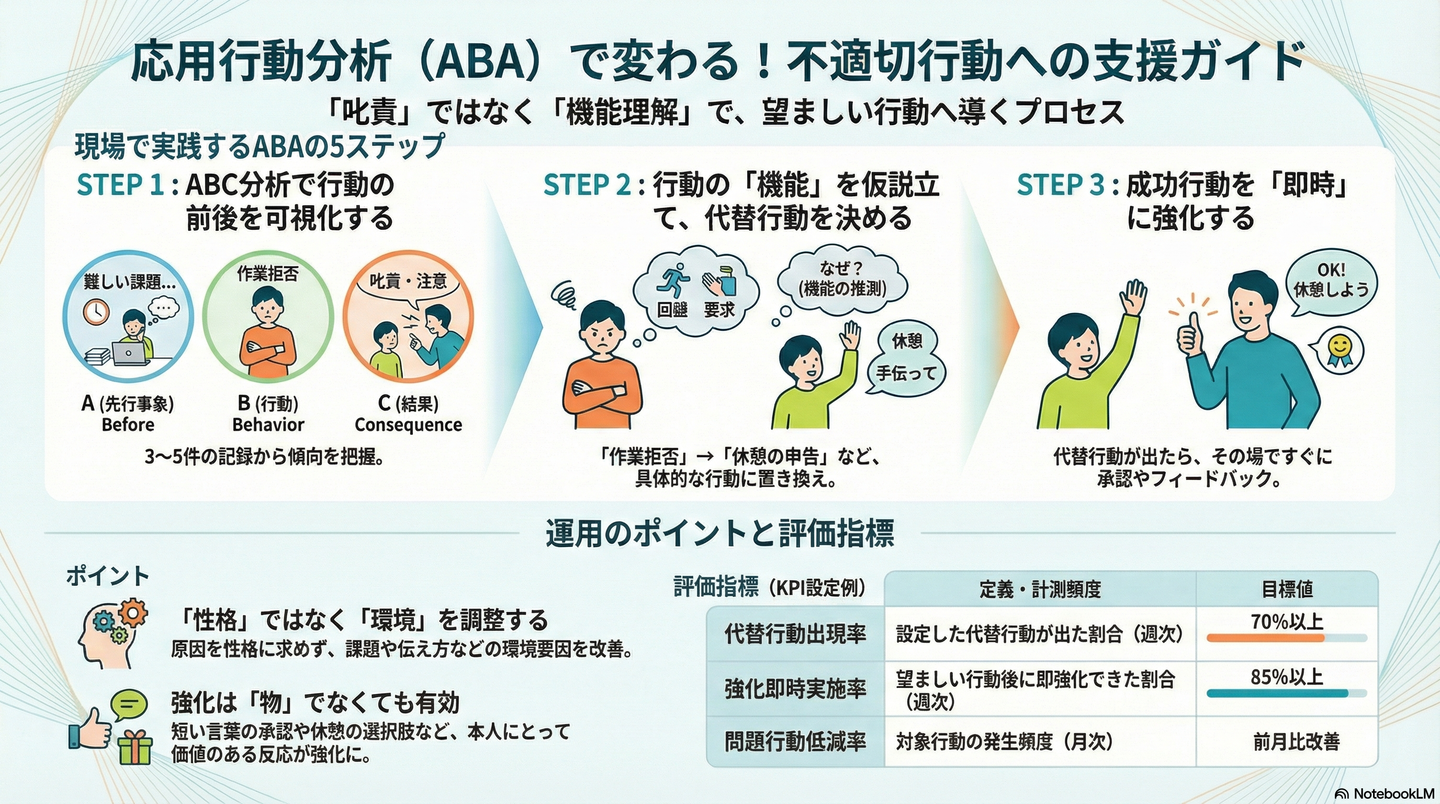 応用行動分析（ABA）を用いた不適切行動への介入