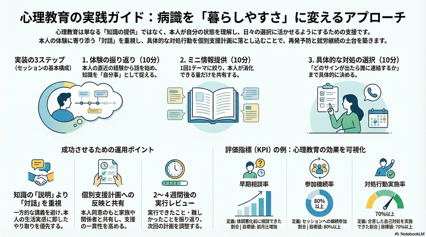 心理教育（Psychoeducation）：病識を深めるアプローチ