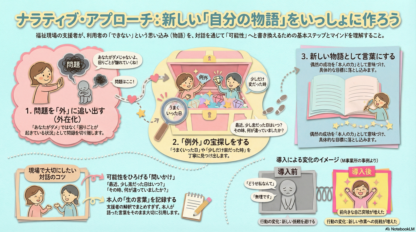 ナラティブ・アプローチ：利用者の「物語」を書き換える