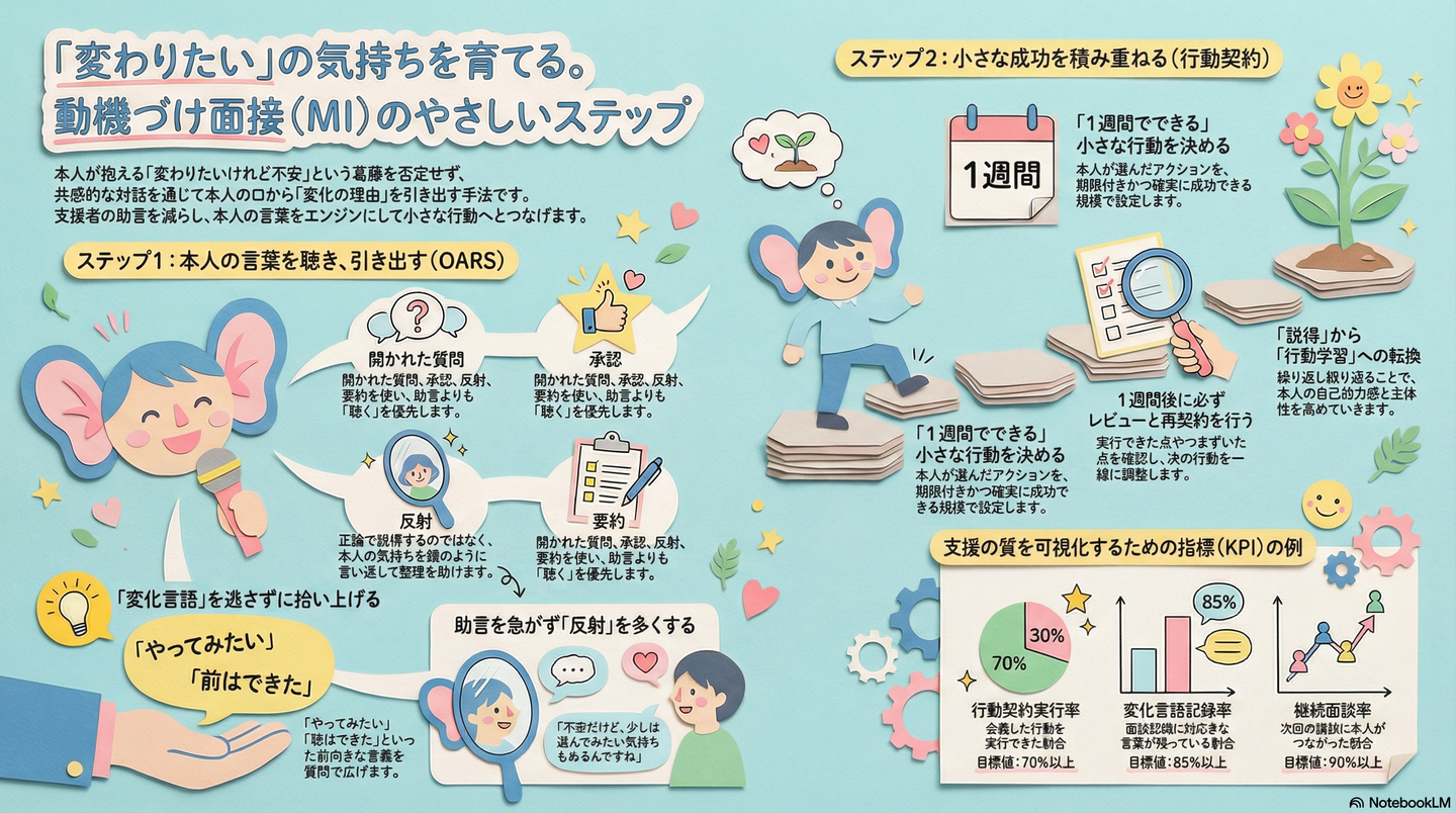 動機づけ面接（MI）：「変わりたい」を引き出す対話