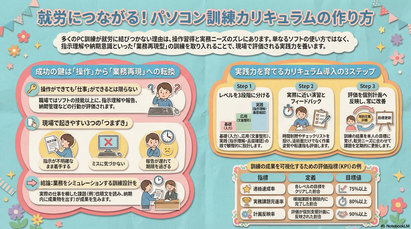 パソコン訓練カリキュラムの作り方