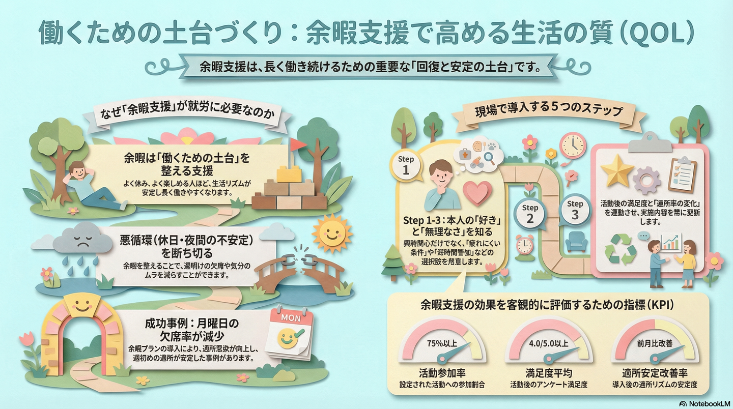 余暇支援プログラム：生活の質（QOL）を高める
