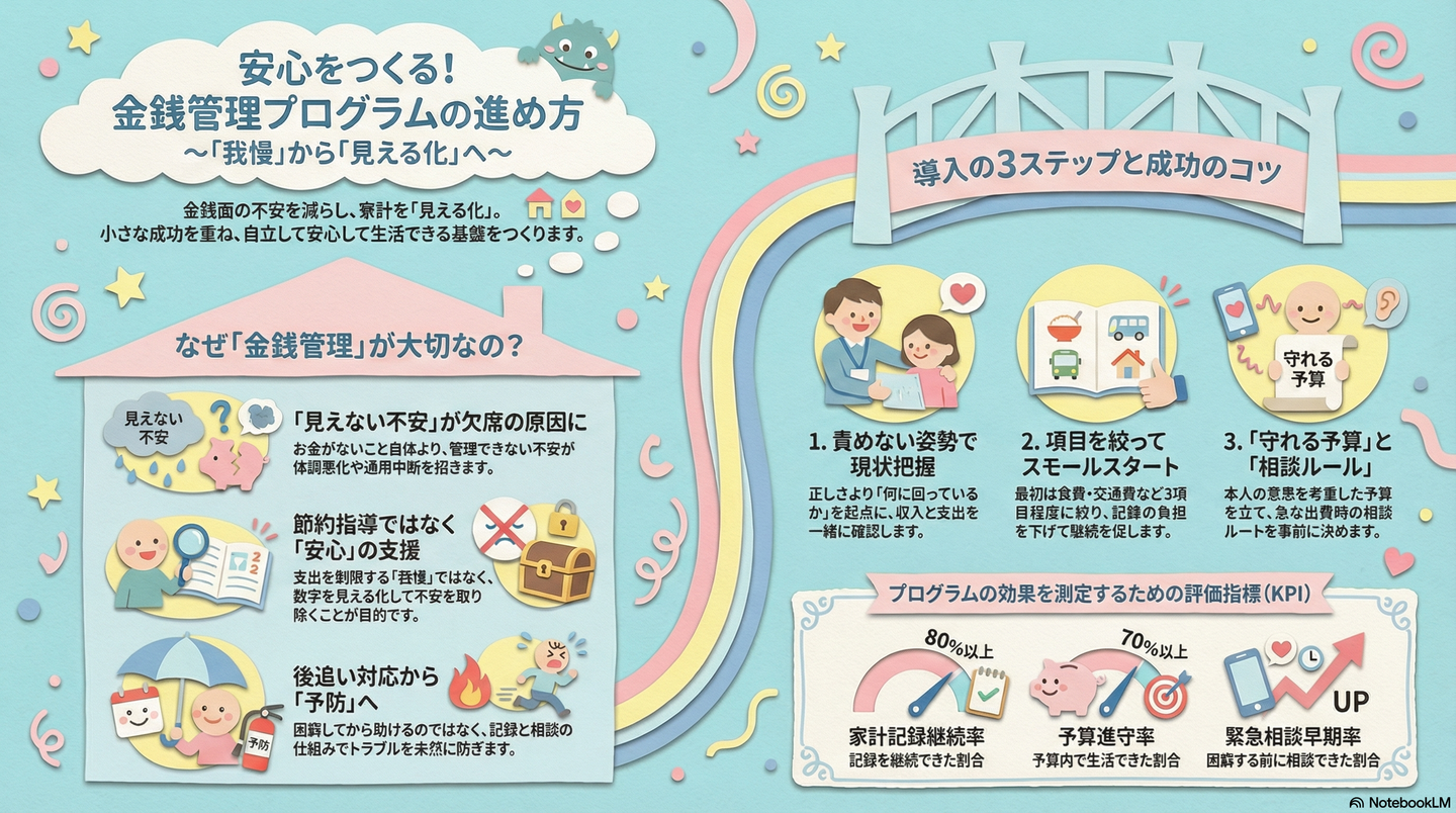 金銭管理プログラム：家計簿と自立への道