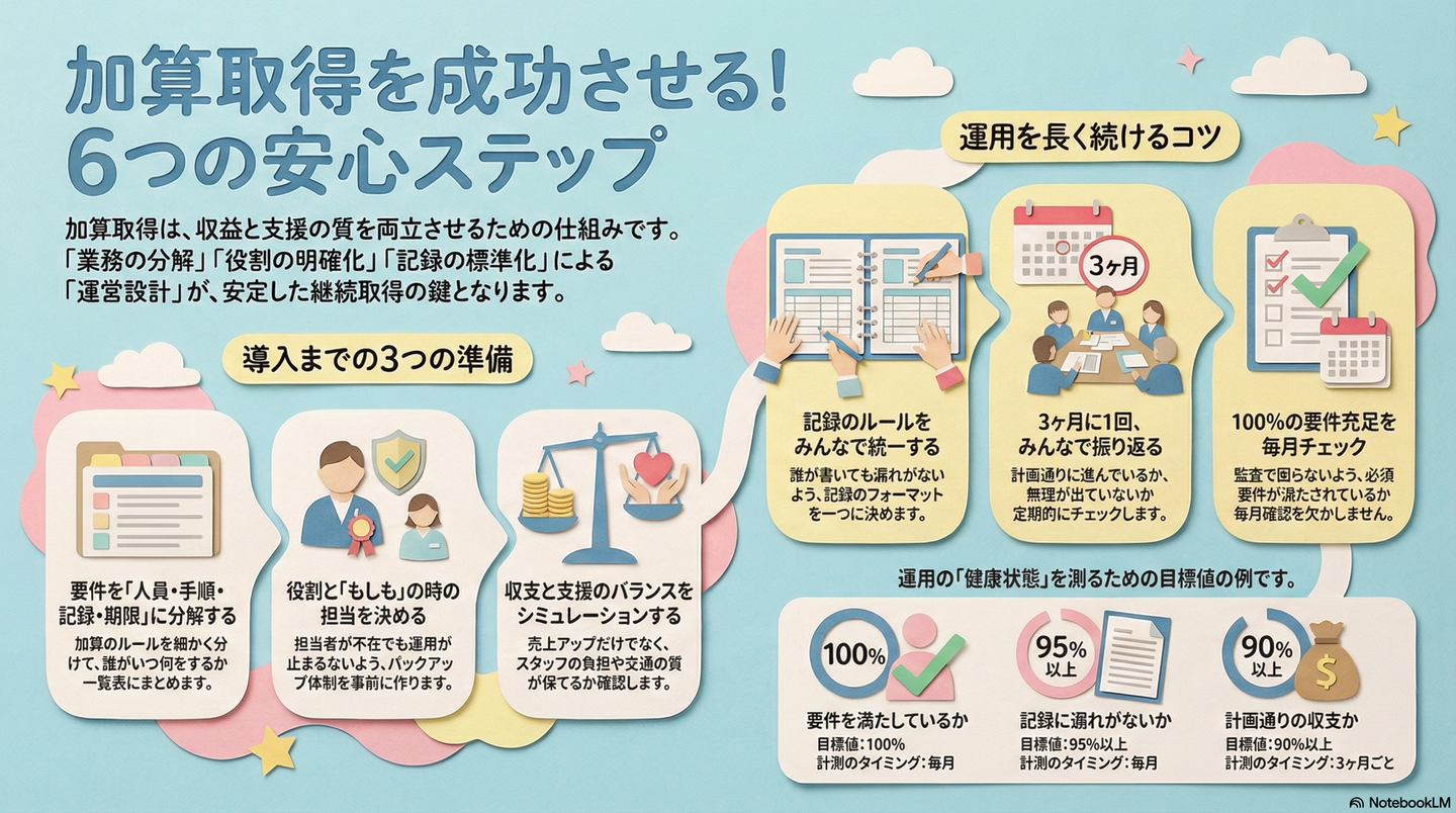 加算取得の戦略：目標工賃達成指導員等の配置