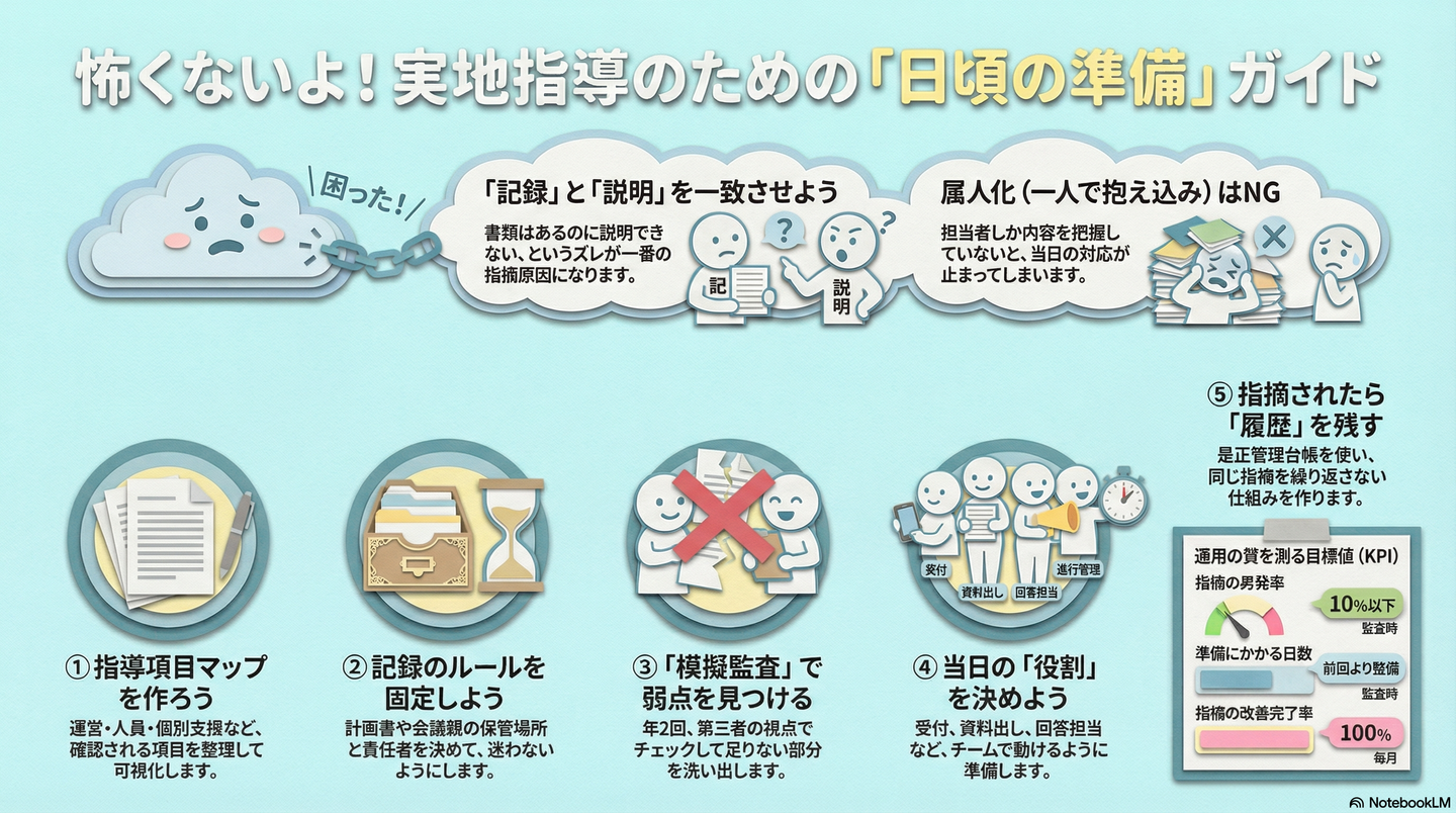 実地指導（監査）対策：見られるポイントと準備