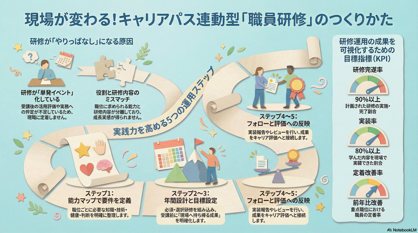 職員研修計画の立て方：キャリアパスと連動させる