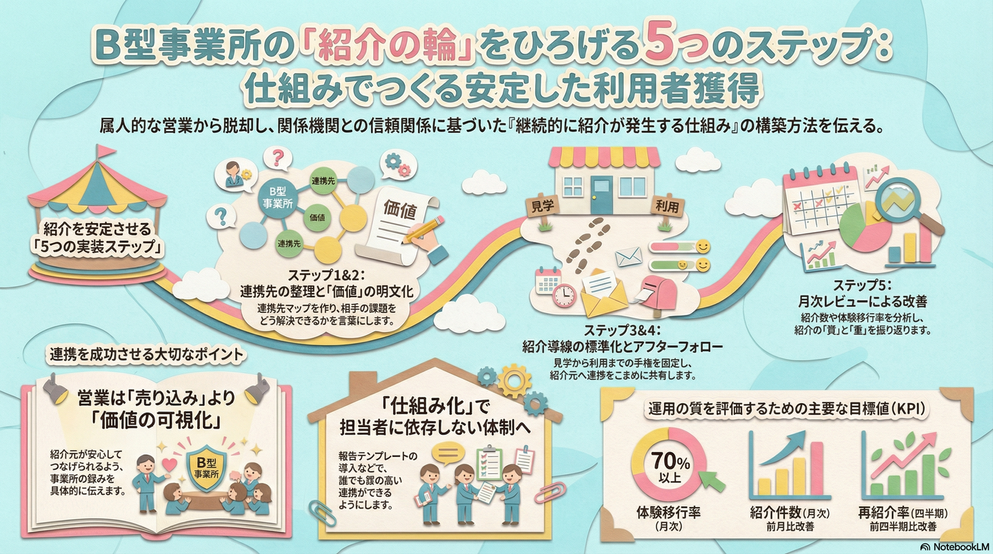 利用者獲得（営業）：関係機関とのパイプ作り