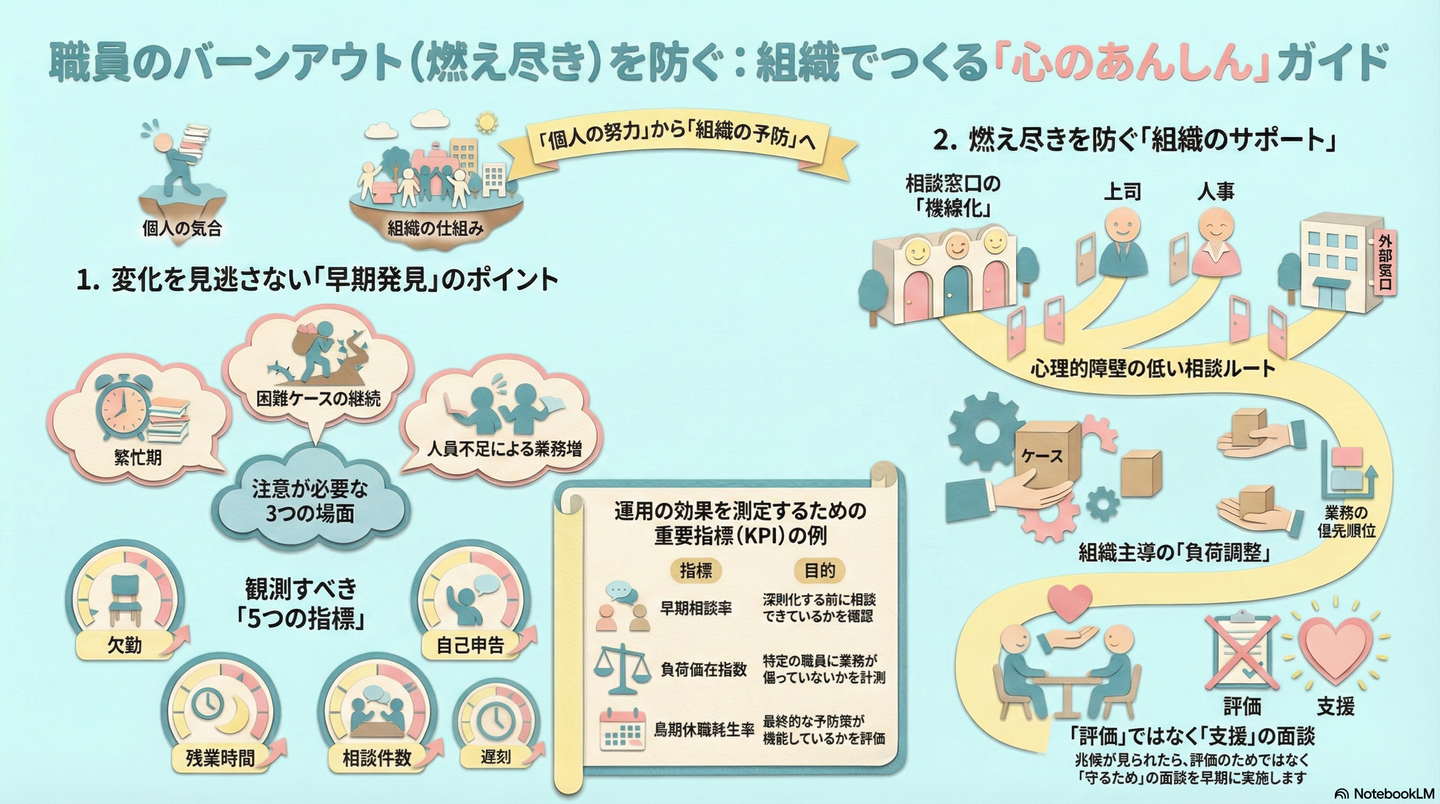 職員のメンタルヘルス対策：バーンアウトを防ぐ