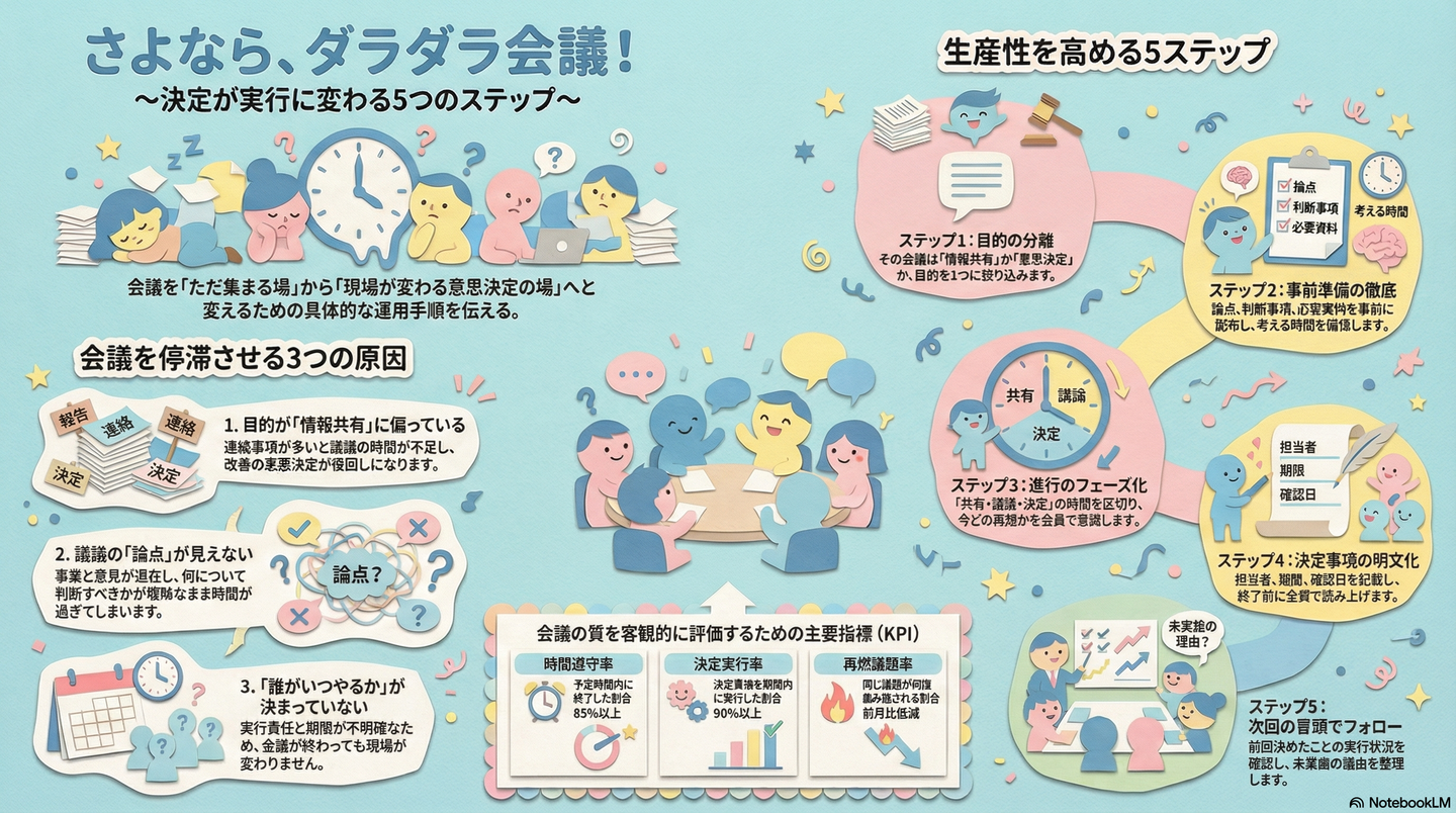 会議の生産性向上：ダラダラ会議からの脱却