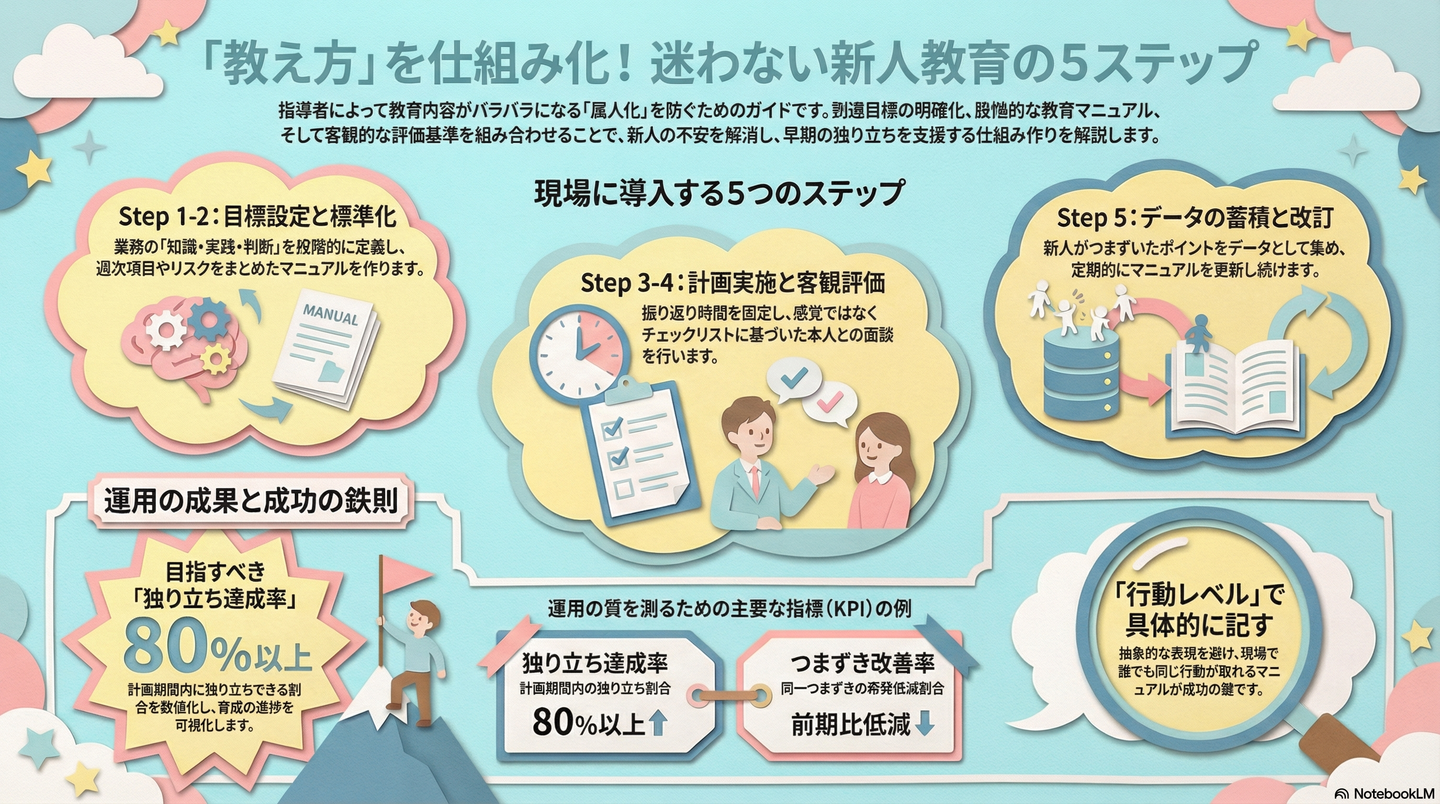 OJTと新人教育マニュアルの整備