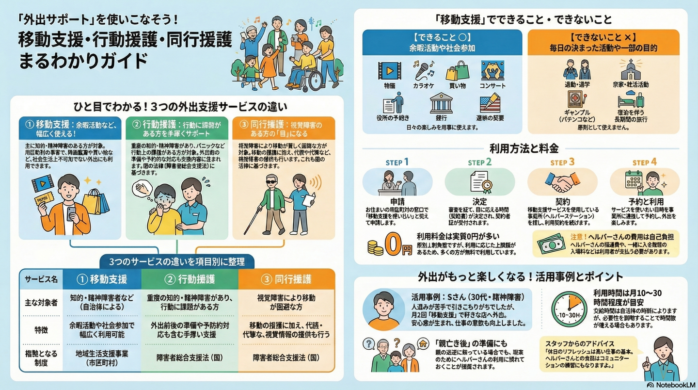 移動支援・行動援護とは？余暇活動を広げる外出サポートの仕組み