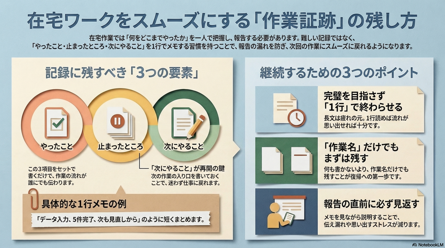 在宅でできる作業証跡の残し方｜やったことをあとから説明しやすくする記録の基本