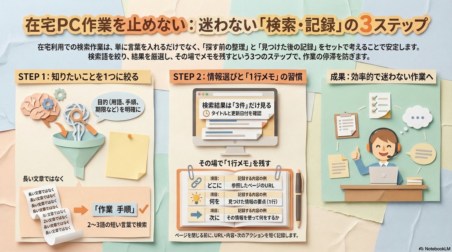 在宅でできる検索作業の基本｜必要な情報を見つけて残すための進め方