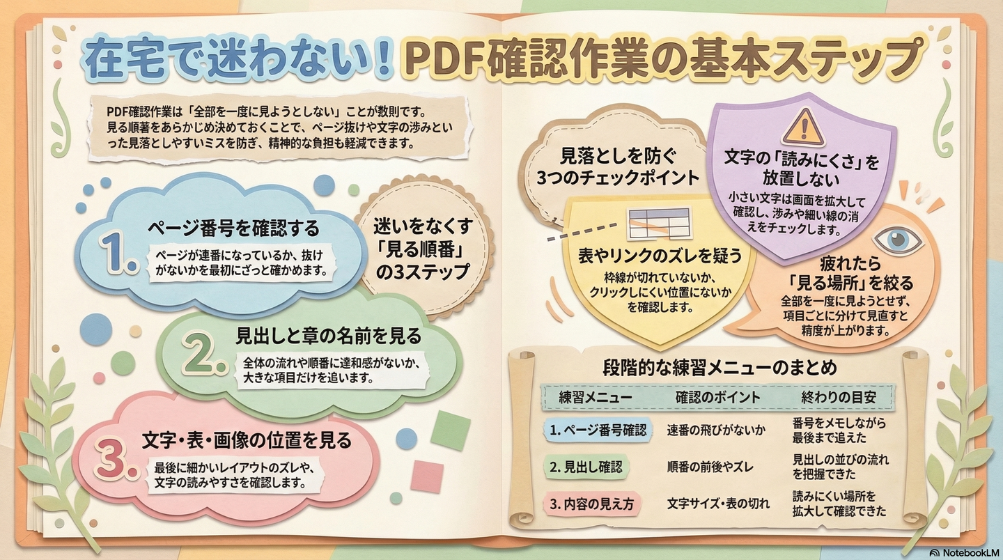 在宅でできるPDF確認作業の基本｜見落としやすい項目を落ち着いて確かめる
