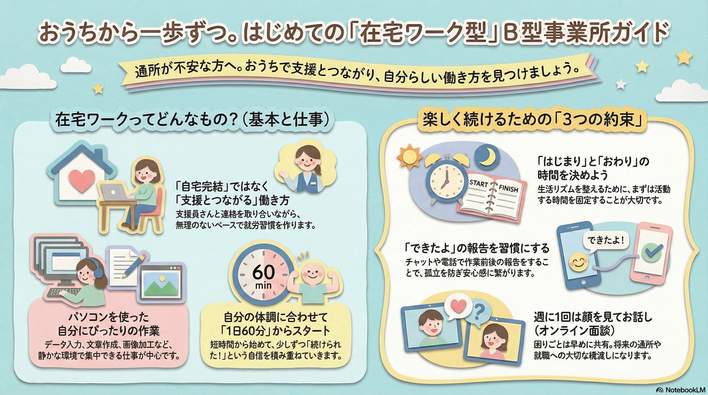 在宅ワークという選択肢｜通所が難しい方のためのB型活用ガイド