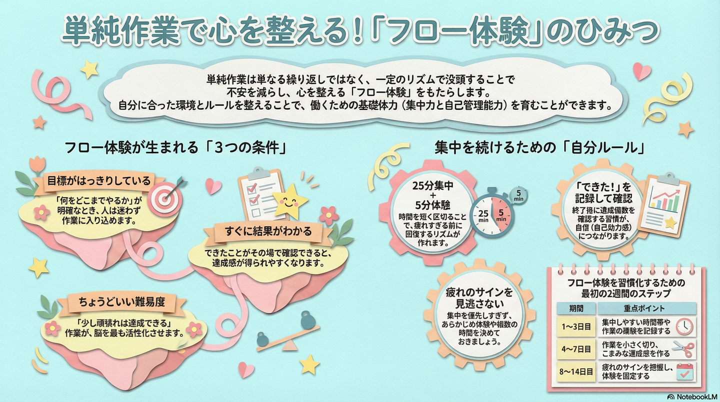 単純作業がもたらす「フロー体験」｜心を整え、働く集中力を育てる方法