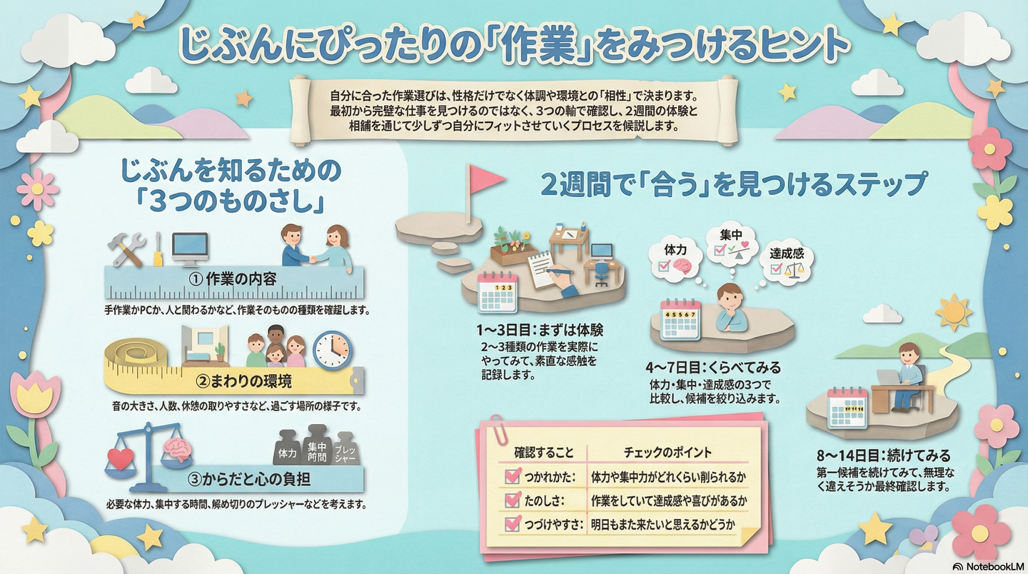 自分に合った作業の選び方｜「できる仕事」を増やすための判断基準