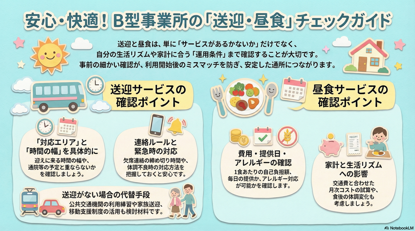 【Q&A】送迎・昼食サービスは使える？利用前に知っておきたい確認ポイント