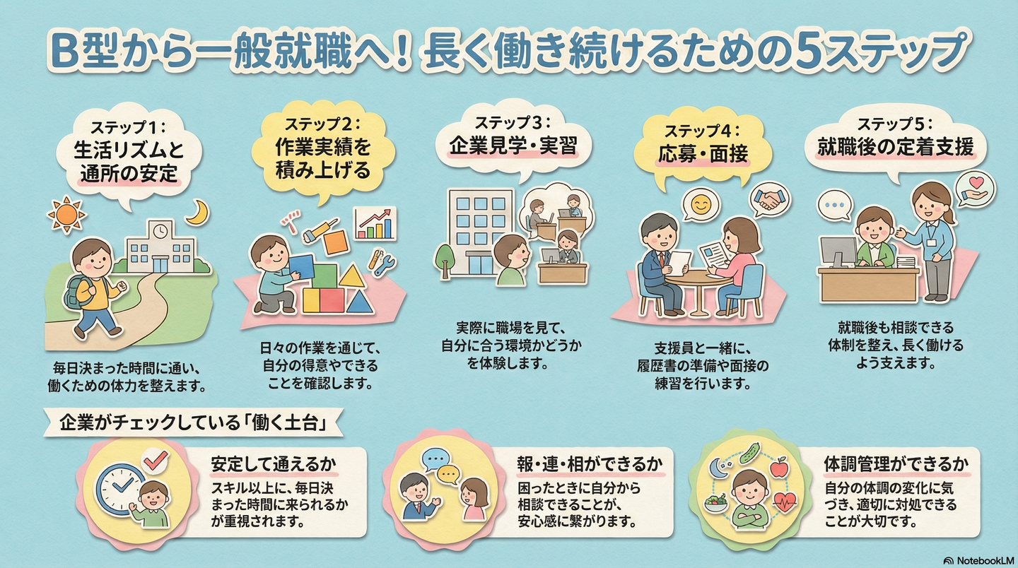 【Q&A】一般就職へのステップは？B型から就職までの現実的な流れ