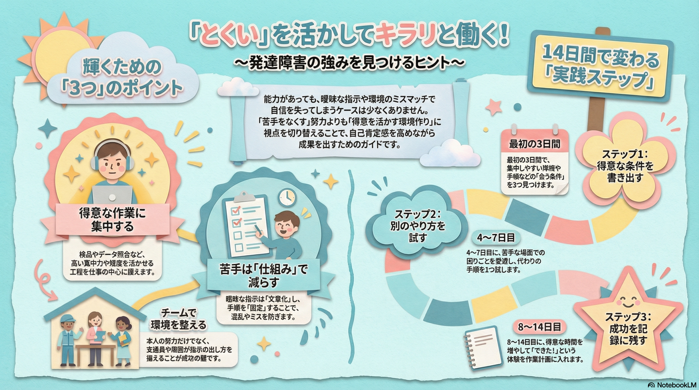 【事例】発達障害の強みを活かす働き方｜「苦手回避」と「得意集中」で変わった就労