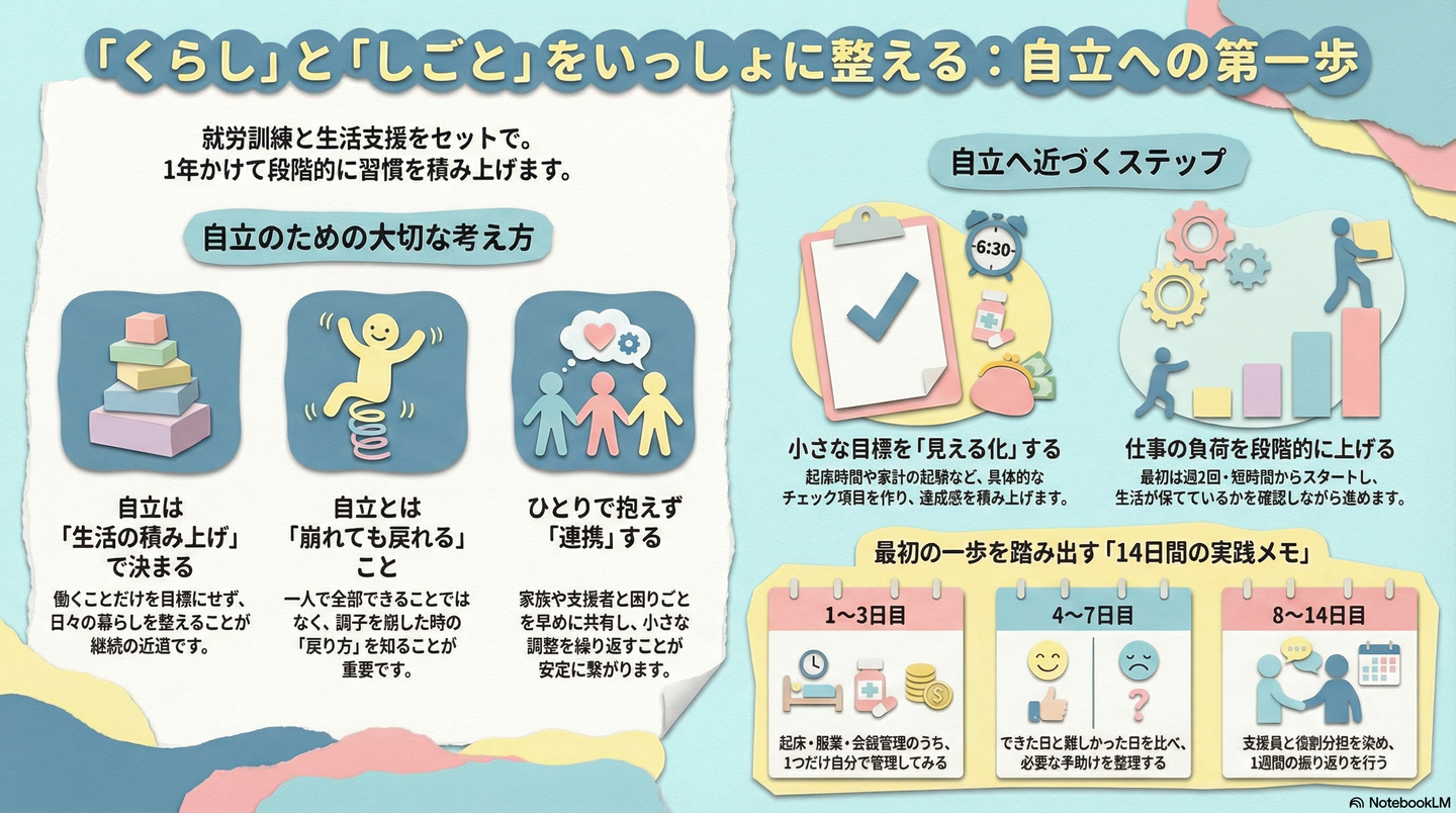 【事例】自立した生活へ｜就労と生活支援を組み合わせて整えた1年間の変化