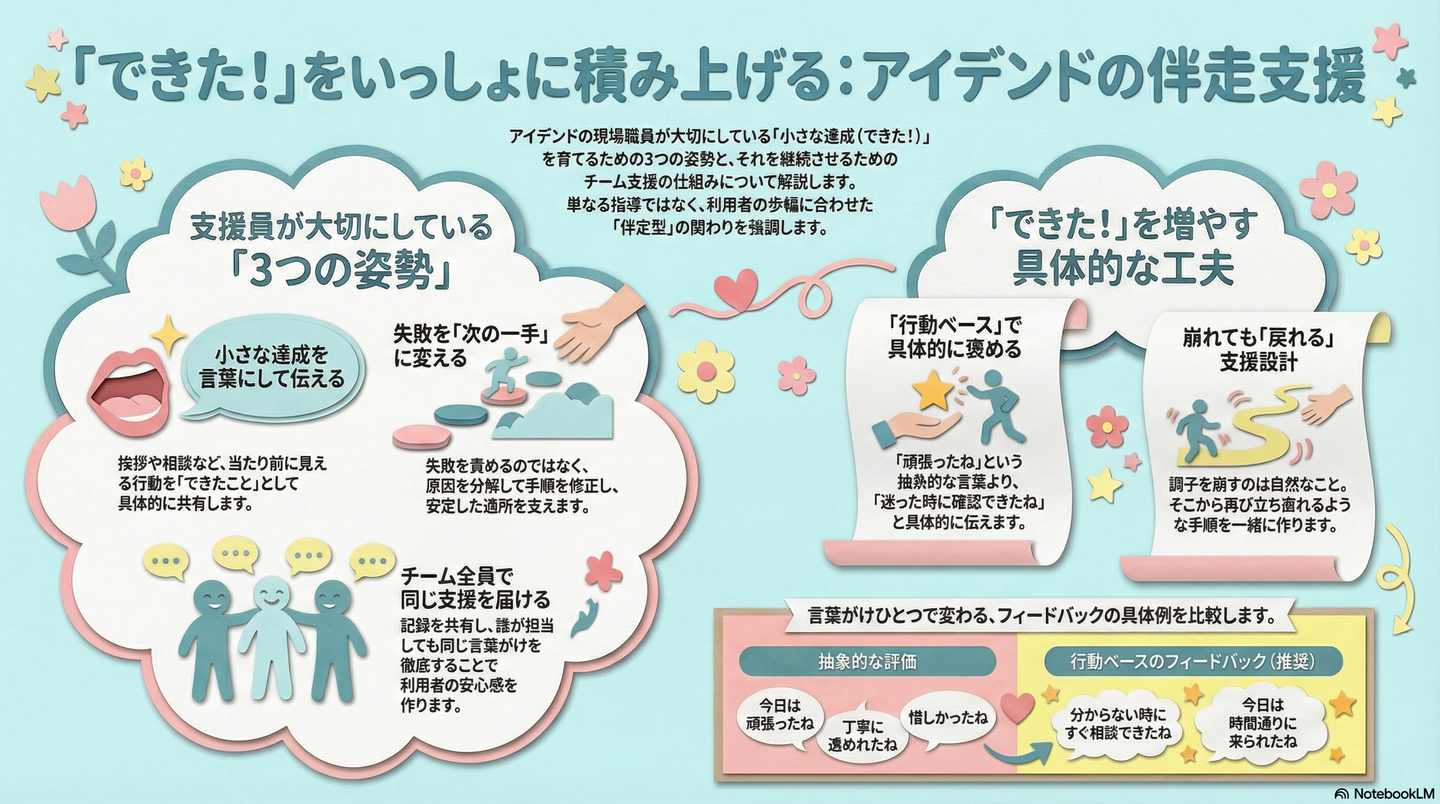 【職員の想い】「できた！」を共に積み上げる支援｜アイデンドの現場から