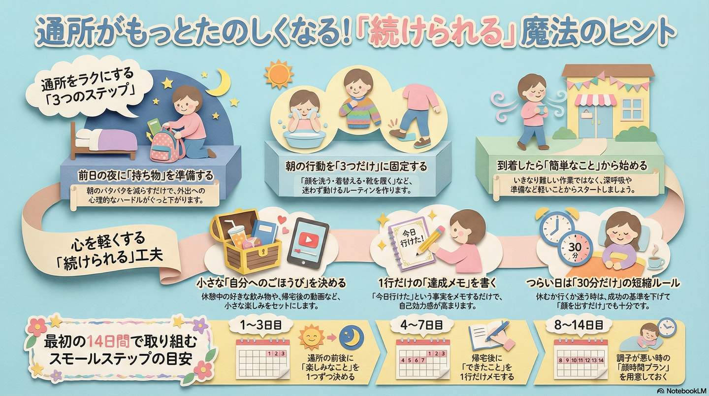 通所を「楽しみに」変える方法｜続かない不安を減らす習慣づくり