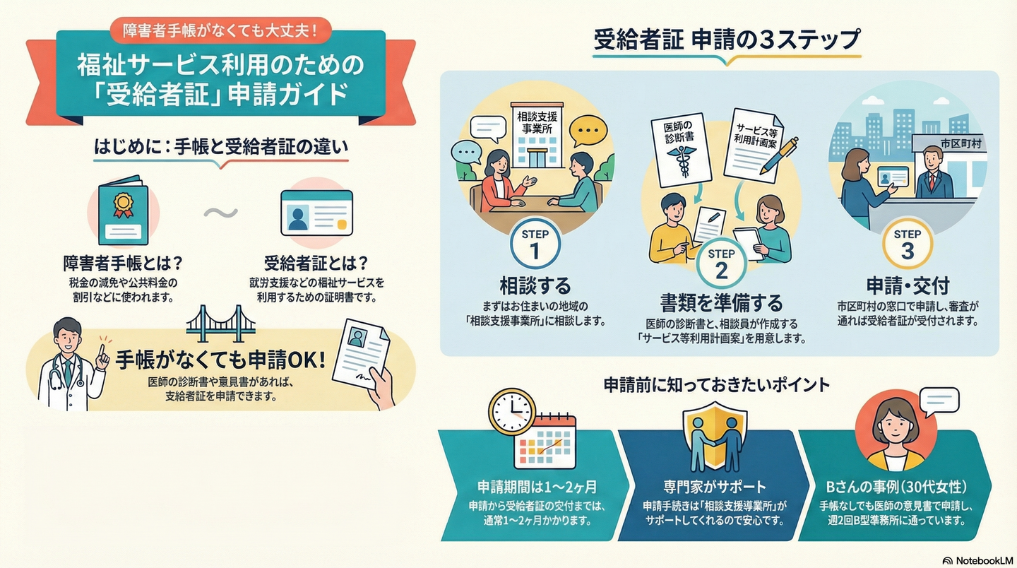 障害者手帳がなくても利用できる？「受給者証」の申請方法と流れ
