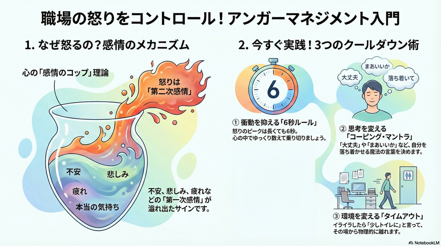 【対人スキル】アンガーマネジメント｜職場で「怒り」と上手に付き合うための技術 要約図解